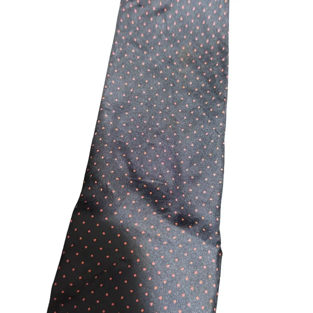 Vintage Hardy Amies Men's Purple White Polka Dot Necktie